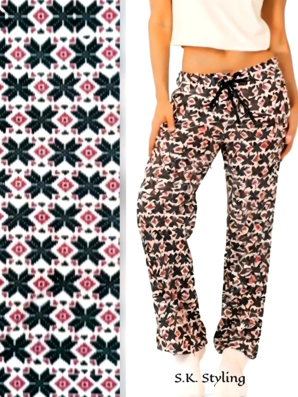 EUC Croft & Barrow Soft Plush Fleece Snowflake Lounge Pajama Pants Women's XL
